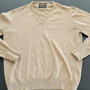 Vtg Sir Pendleton Khaki Cashmere Sweater Sz XL